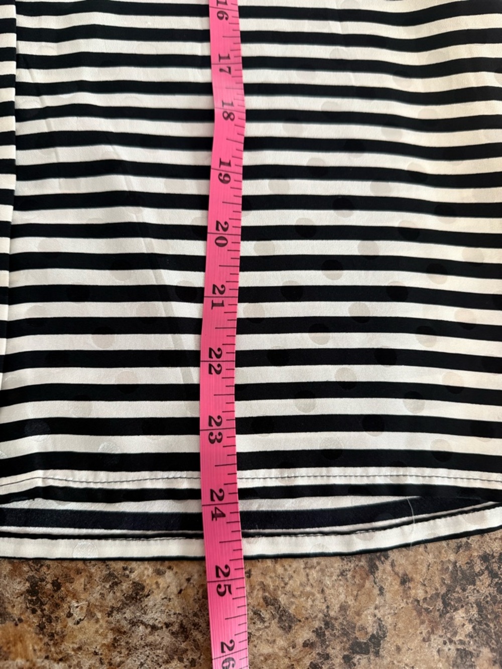 VINTAGE Adrianna Papell 100% Silk Mixed Print Striped Polka Dot Blouse Size 6 - Picture 6 of 6